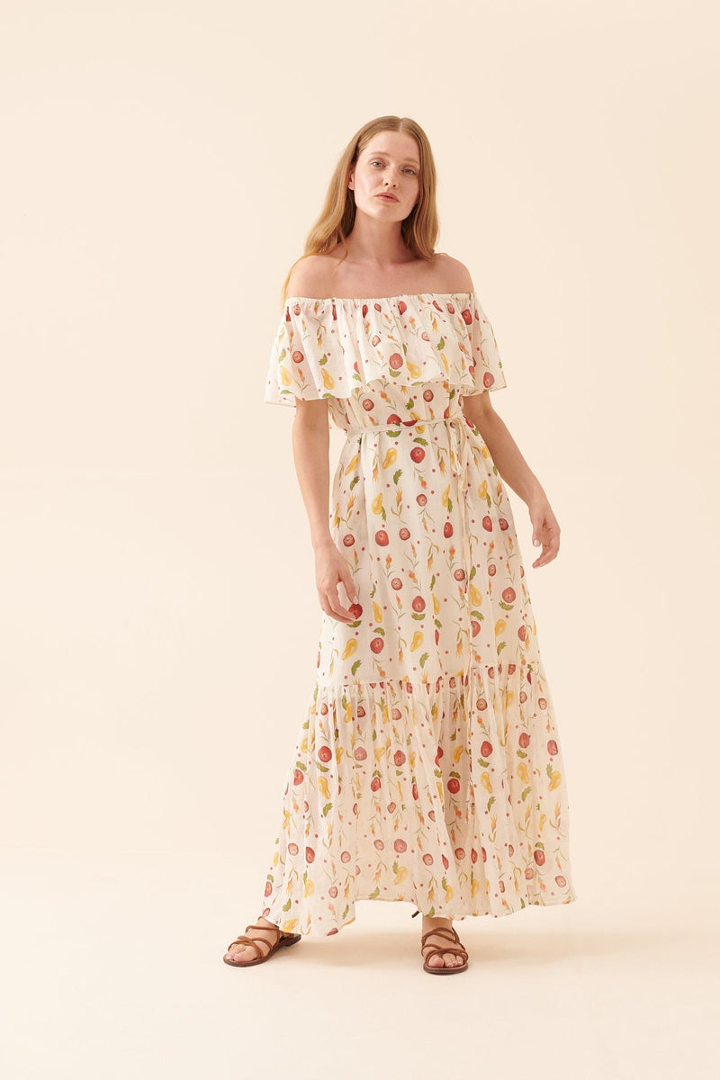 Roman Floral Printed Maxi Dress Multi Color