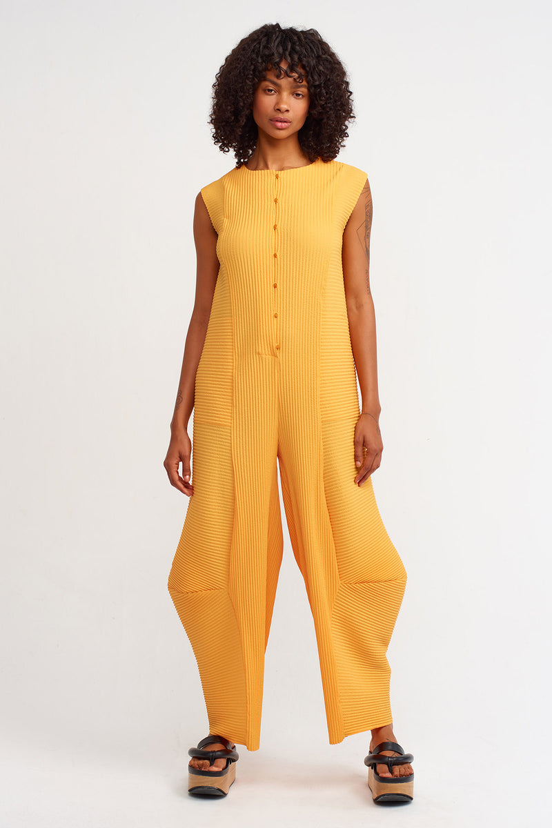 Nu Pleated Jumpsuit Saffron