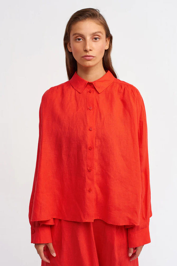 Nu Solid Long Sleeve Shirt Red