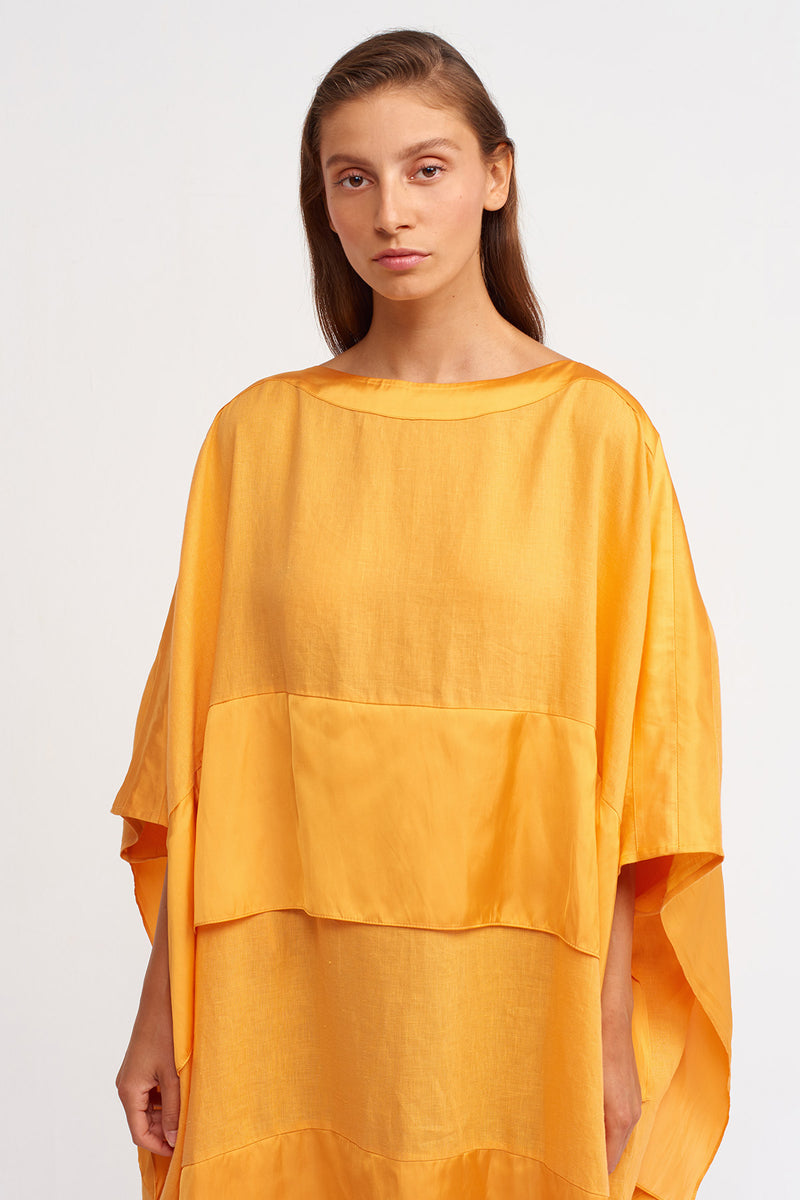 Nu Apricot Striped Kaftan Dress Light Orange