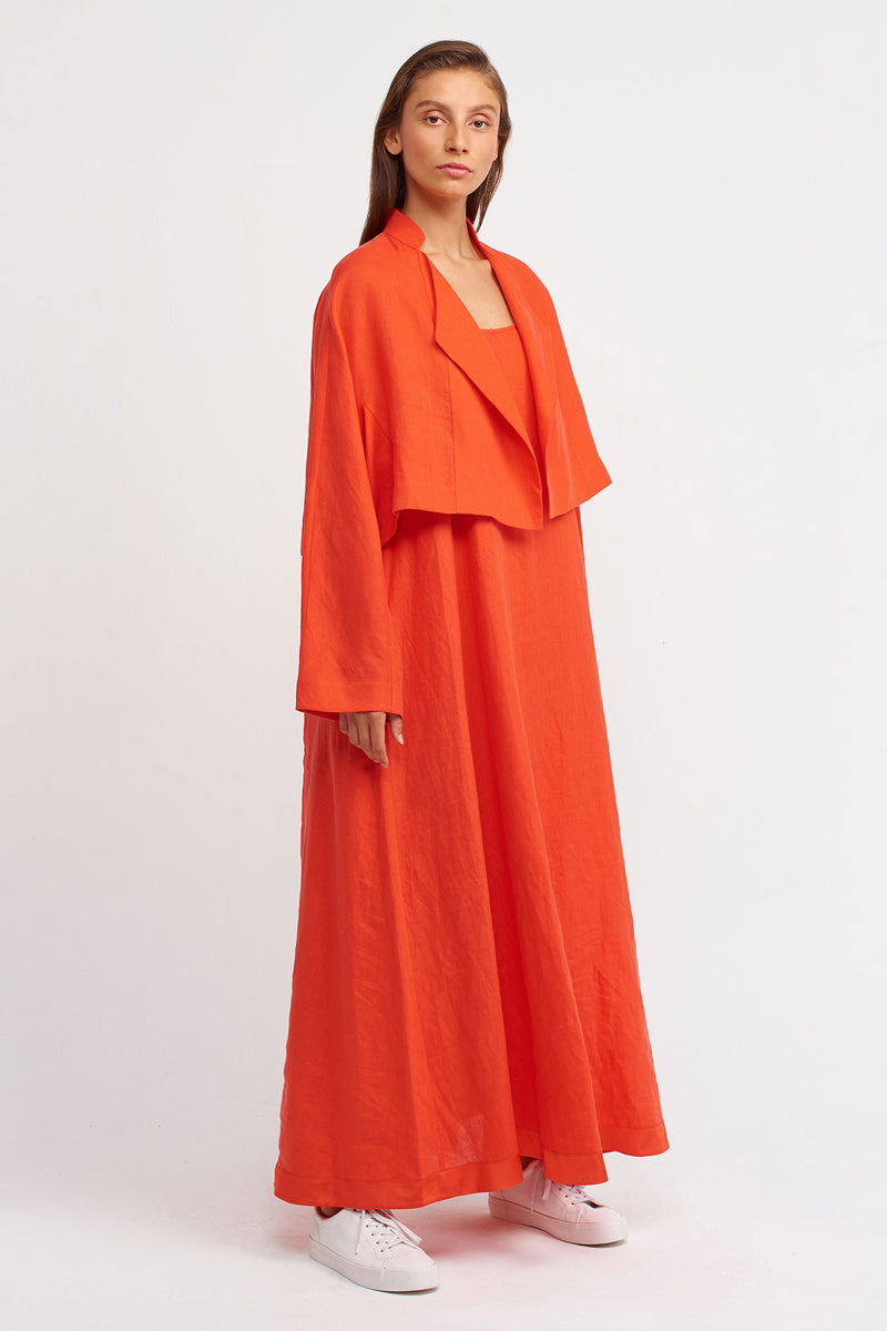 Nu Open-Front Cropped Outerwear Orange