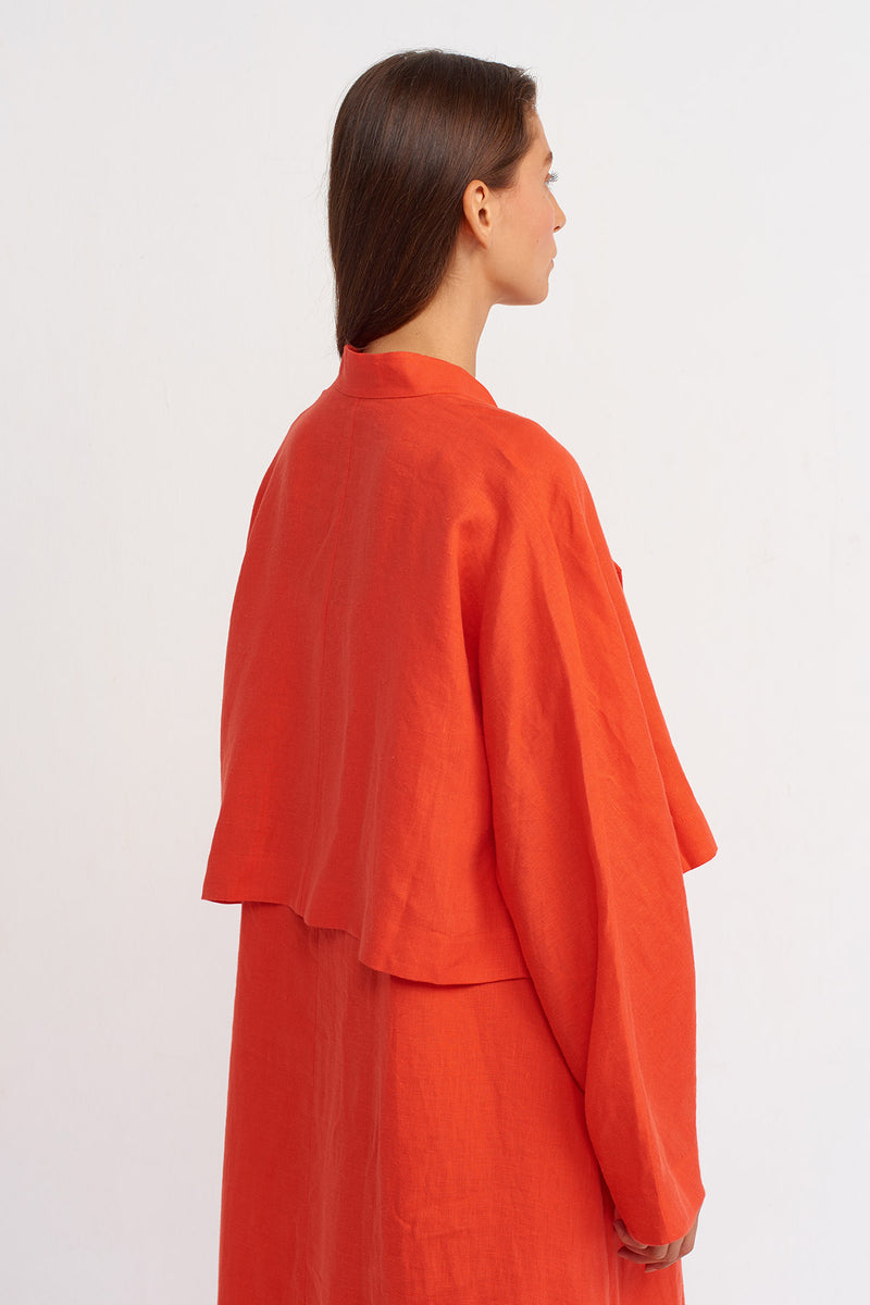 Nu Open-Front Cropped Outerwear Orange