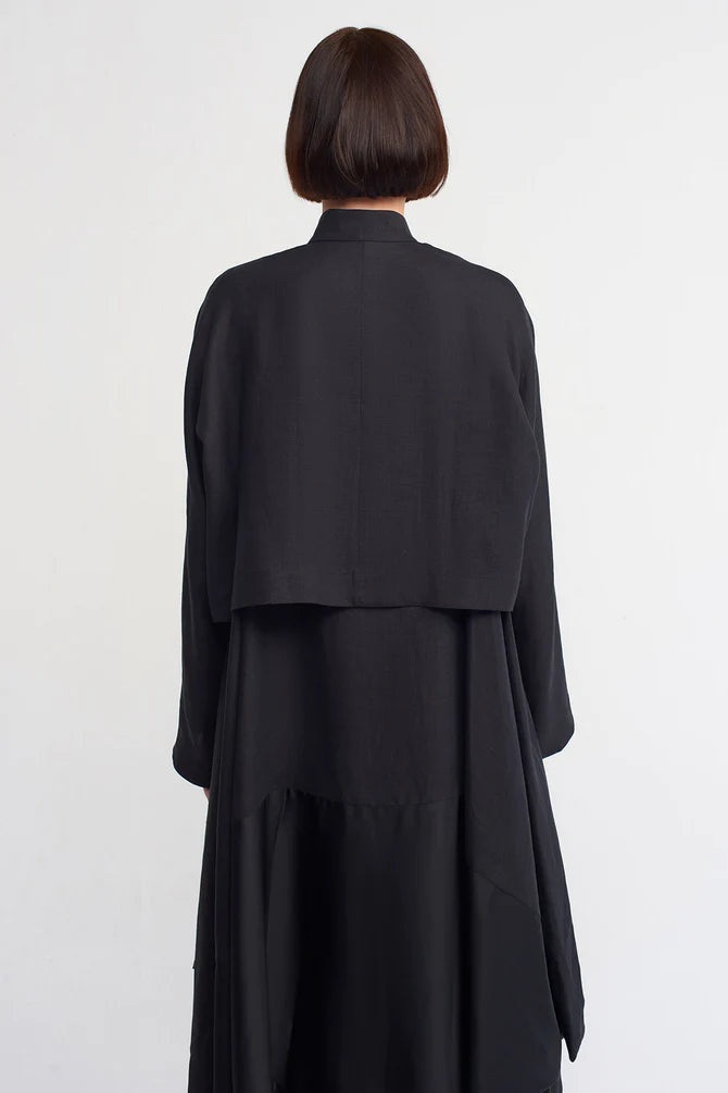 Nu Open-Front Cropped Outerwear Black