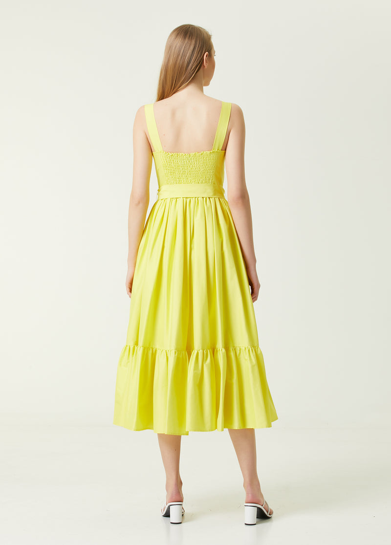 Beymen Club Waist Belted Midi Dress Yellow