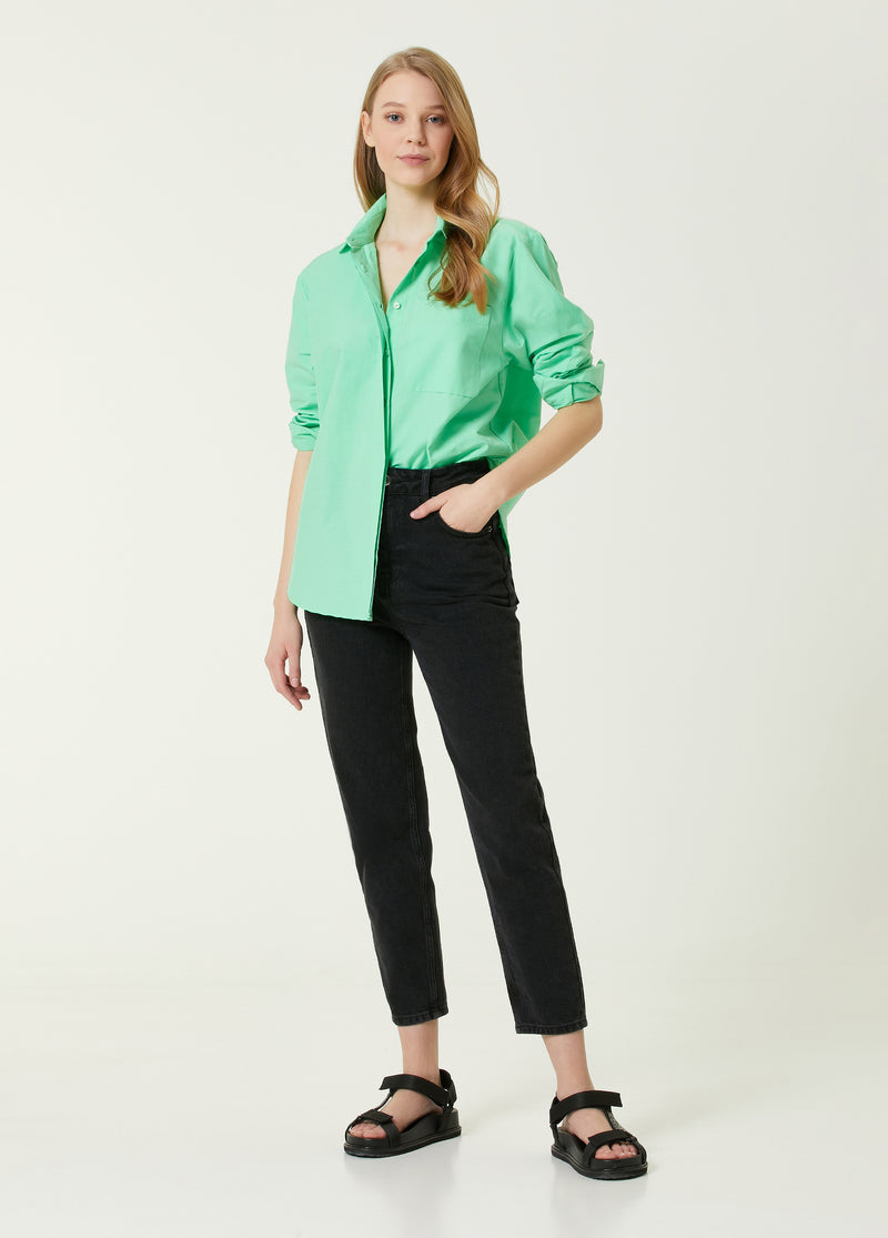 Beymen Club Boyfriend Poplin Shirt Green