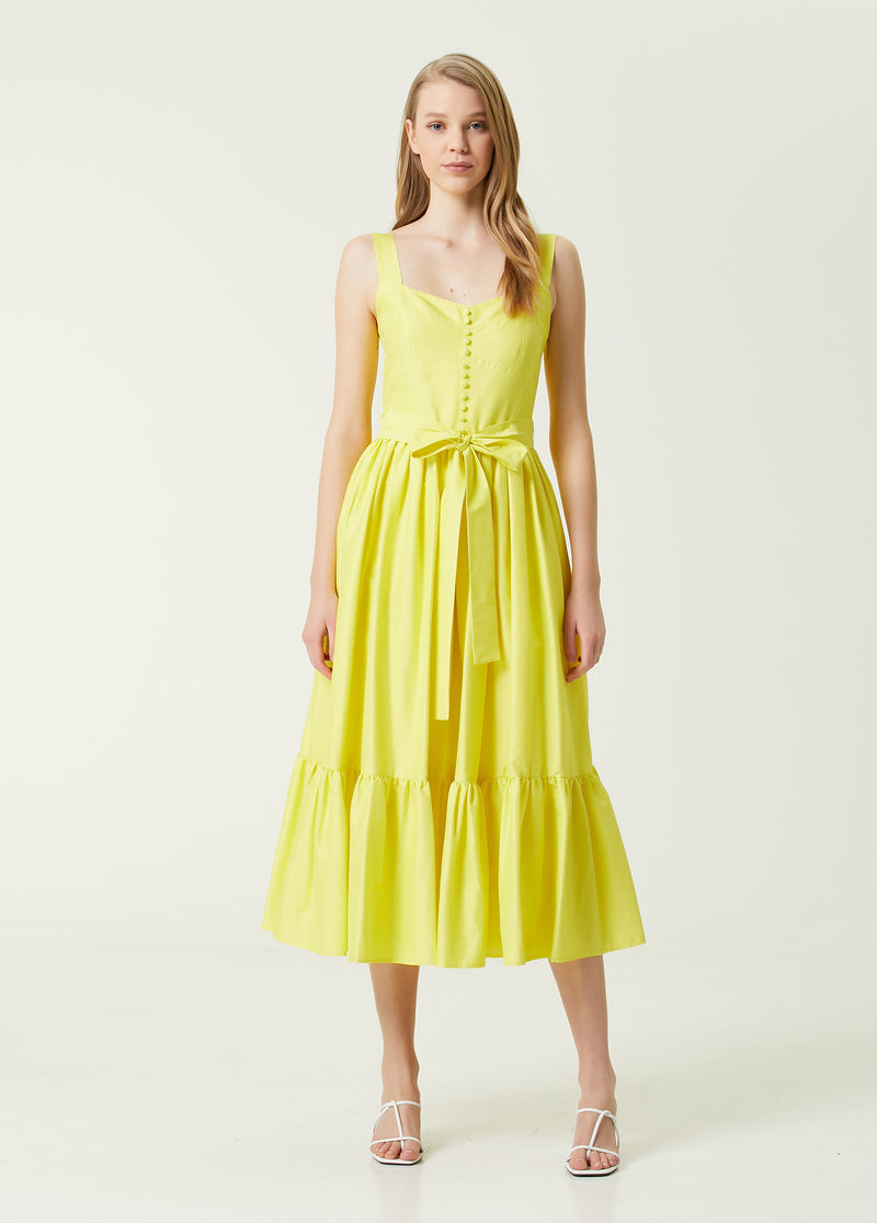 Beymen Club Waist Belted Midi Dress Yellow