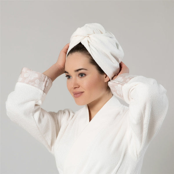 Chakra Bamboo Solid Hair Bonnet 25X63Cm Ecru