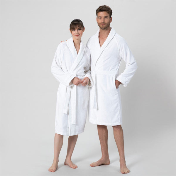 Chakra Bamboo Solid Unisex Bathrobe White