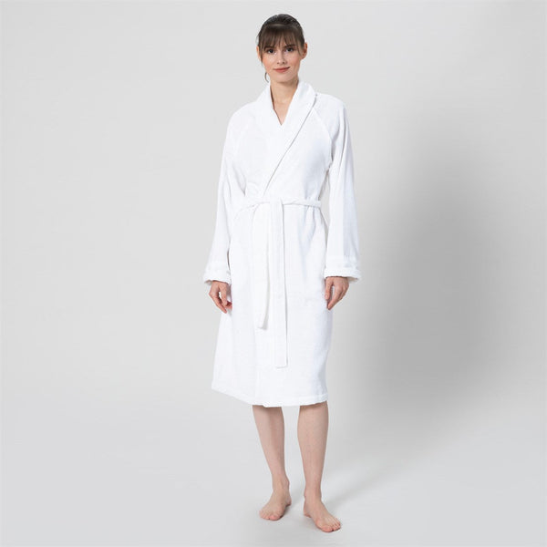 Chakra Bamboo Solid Unisex Bathrobe White